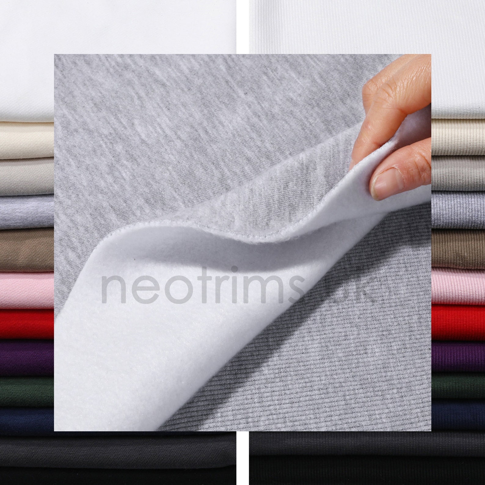 Fleece Rib Sweatshirt Fabric Heavy Brushed Jumbo Fleece Cotton French Terry ...