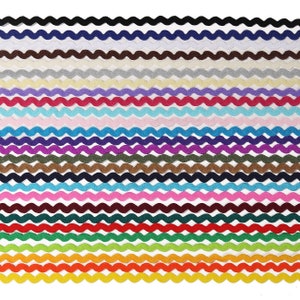 Nastro Ric Rac da 15 iarde, passamaneria da cucito da 6 mm, 28 colori. Passamaneria decorativa Rik Rak S Bend per abbigliamento e artigianato Prezzo conveniente per 15 iarde