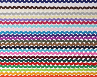 Ric Rac Ribbon 15 Yards,6mm Sewing Trimming,28 Colors.Rik Rak S Bend Decorative Trim for Apparel & Crafts Value Price for 15 Yards