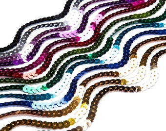 6mm Strung Spangle Sequin Ribbon,Tape, Trimming Edging, Border, 13 Colours, Quality Fabric & Material, Sewing and Crafts, Neotrims Textiles