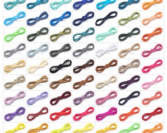 Faux Suede Leather Cord 3mm Flat String Thong,Jewellery Bracelet Craft Trim - 61 Stunning Colours BY Neotrims UK.Regenerated Real Leather