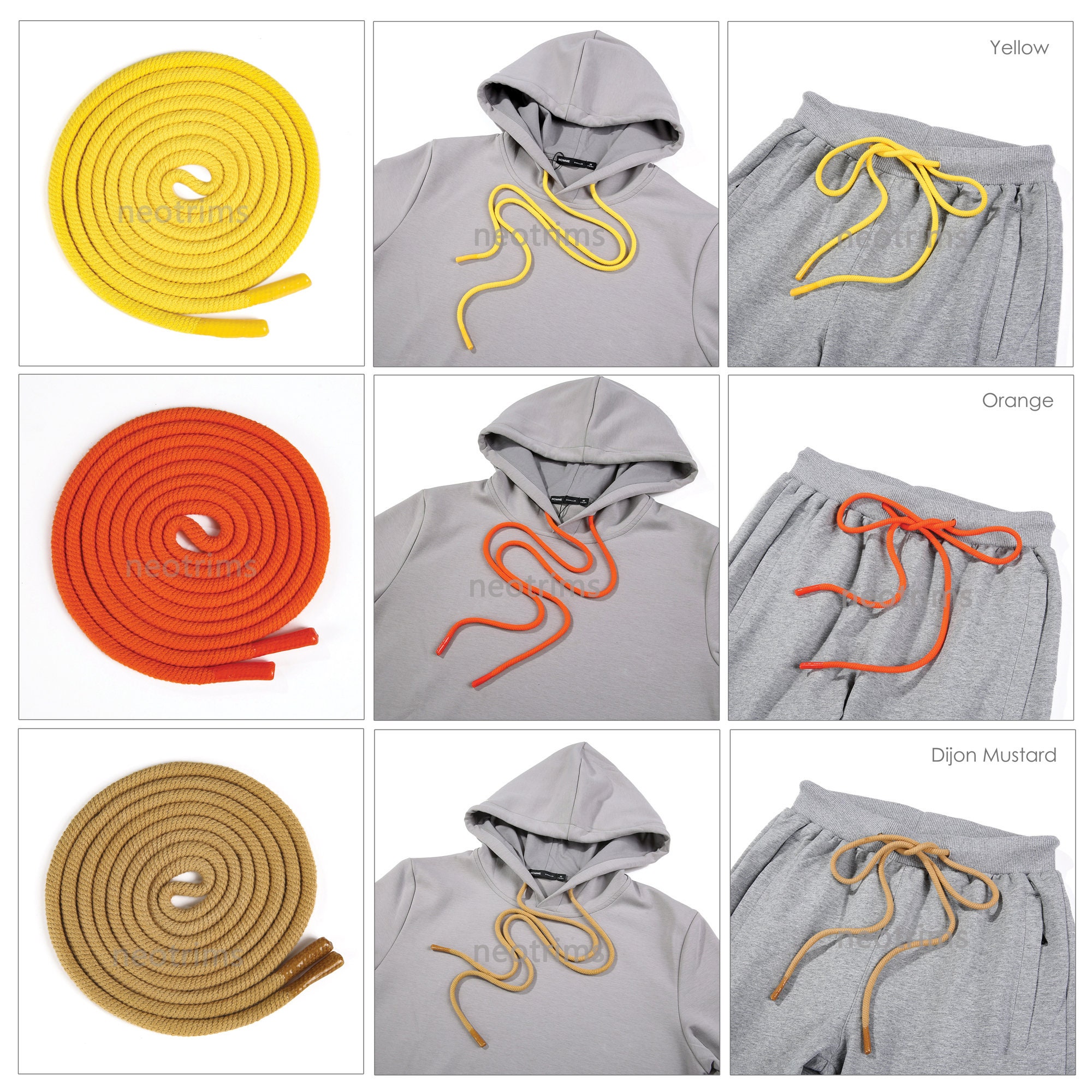 Hoodie Drawstring Cord,tipped Stoppers 100% Cotton.finest Quality