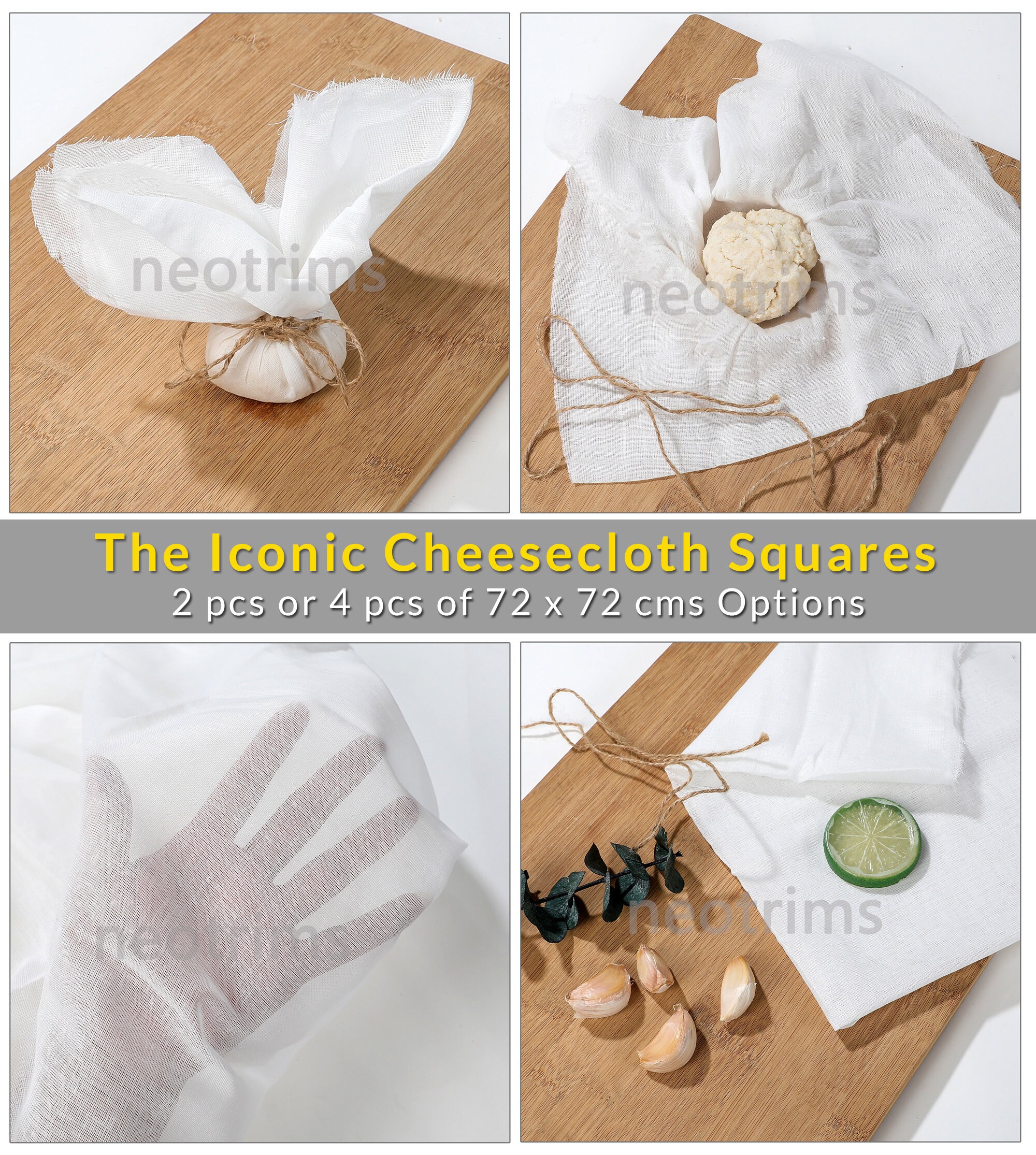 Muslin Cheese Cloth for Straining,cheese Making,bakingultra Fine Mesh  Density,extra Wide 150cms Width.100% Cotton,chemical Free Unbleached. 
