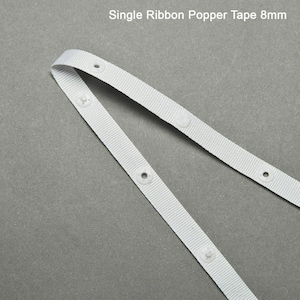 Single Press Stud Snap Popper Tape For PLEATING Effect.Popper Eye and Hole on Same SINGLE RIBBON,Apparel or Curtain Pleats Making