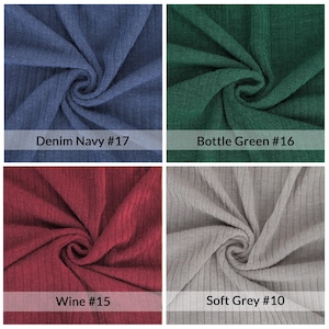 Flowing Rib Pattern Jersey Fabric Rib Knit 4x2 Ribbed Effect Pattern for Dressmaking ...