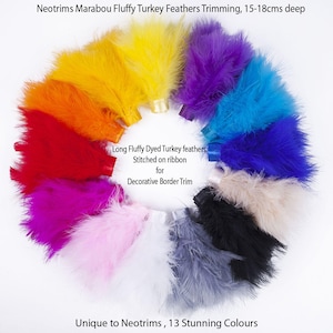 1M Turkey Marabou Hackle Feather Fringe Trim Ribbon for Sewing Craft 1M Turkey Marabou Hackle Feather Fringe Trim Ribbon for Sewing Craft