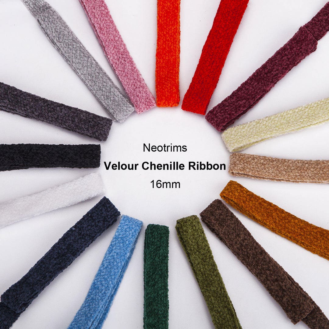 Pure Chenille Yarn Ribbon Trimmingtexture Velour Handle Etsy UK