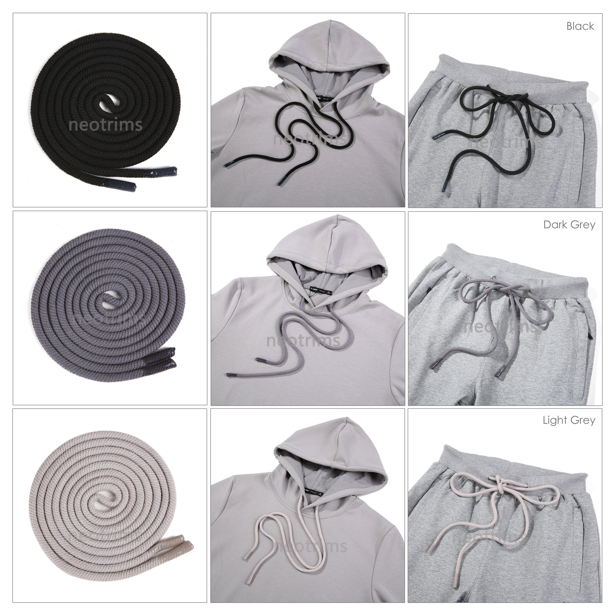 Hoodie Drawstring Cord,tipped Stoppers 100% Cotton.finest Quality