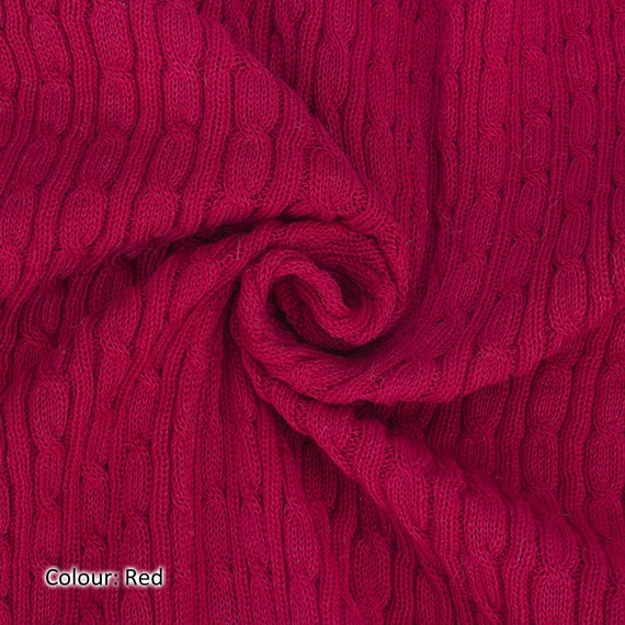 Selvage Edge Crafts /& Sewing Knitted Sweater Style Quality Fabric and Material Neotrims Textiles Brown Cable Twist Knit Fabric