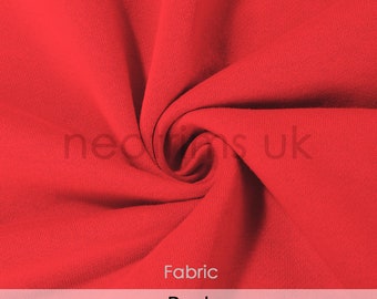 Tela roja para sudadera, sudaderas con capucha de punto elástico acanalado de felpa, tela cepillada, peso medio al por mayor, 200 cm de ancho, 35 colores de moda, Neotrims
