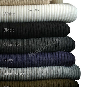 Chunky Fat Rib, Stretch Knit Rib Trimming Fabric for Garments, Cuffs, Waistbands and Welts.Our Chunkiest Ribbing Jersey Material. 1 Meter