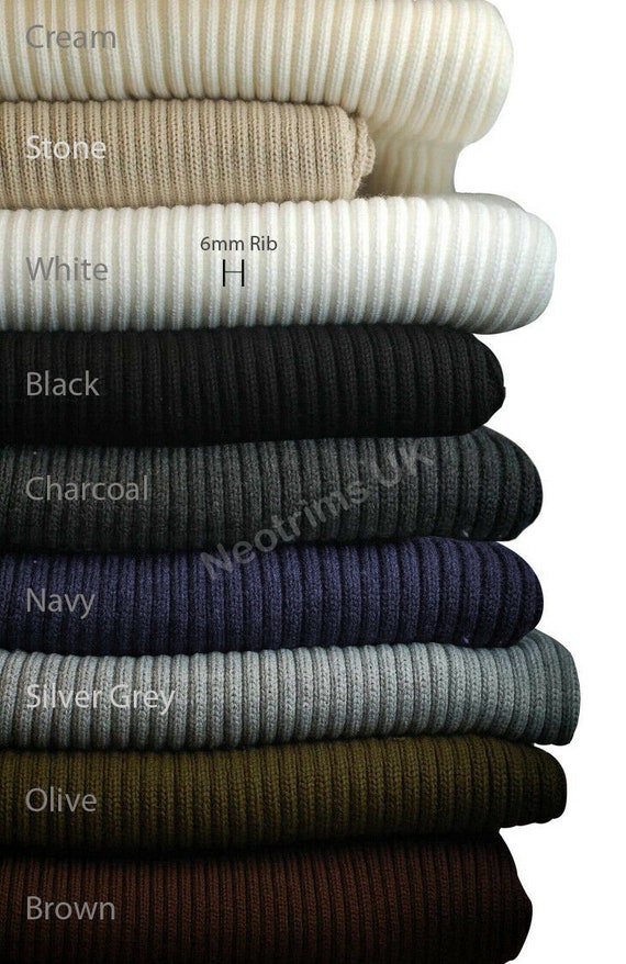 Chunky Fat Rib, Stretch Knit Rib Trimming Fabric for Garments, Cuffs,  Waistbands and Welts.our Chunkiest Ribbing Jersey Material. Half Meter 