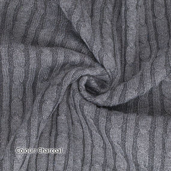 Selvage Edge Crafts /& Sewing Knitted Sweater Style Quality Fabric and Material Neotrims Textiles Brown Cable Twist Knit Fabric