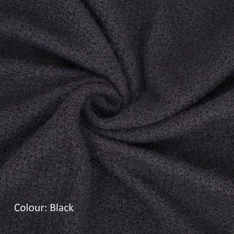 Black 1 Metre Textured Knit Fabric Jersey Etsy