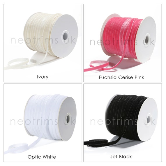 Velvet Ribbon (1 Yard, 7 Mm Wide), Luxurious Flat Velour Braided