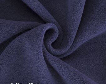Navy Blue Polar Fleece Fabric, Anti Pill Finish, Medium 320 Grams Weight, Quality Fabric & Material, Sewing and Crafts, Neotrims Textiles