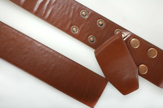 4cm Plain Leather PU Strap, Trimming, Band, Suede Back, Rivet Detail, Quality Fabric & Material, Sewing and Crafts, Neotrims Textiles, Cheap