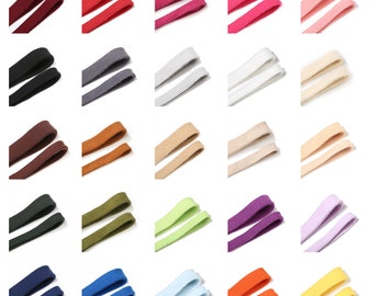 Felpa con cappuccio all'ingrosso, nastro di cotone piatto, corda, 10 e 15 mm, coulisse per cappuccio. 26 colori, 25 metri