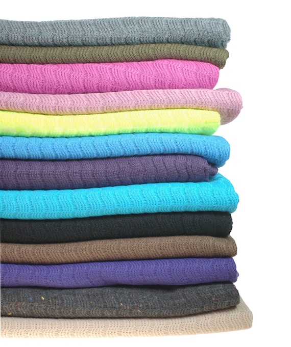 Rib Knit Jersey Fabric,Chevron Ribbed Texture Pattern,Zig Zag Racked Self Pattern Material.British Knitted Product,20 Colours by Neotrims