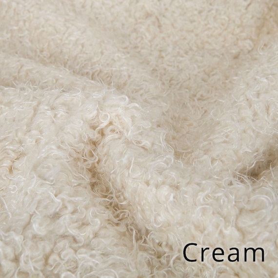 Cream Pile Fabric, Soft Sheep Wool Fleece, Photography Backdrop
