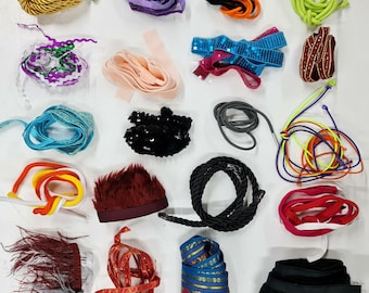 Mix Ribbons Trims Cords Braids Fastenings Craft Trimming & Accessories,20pcs Bargain Pack.No Choice On Selection, Craft Enthusiasts Dream!