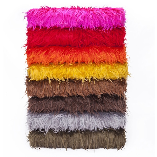 Faux Fur Fabric,Furry Fake Fur Long Hair Sheep Wool.Two Tone Long Pile,Luxurious Handle,160cms Wide or Fat Squares Sewing Crafts,Neotrims