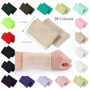 Rib Knit Cuff Fabric, 1 Pair (2 Pieces) Tubular Ribbing,Seamless Cuffing, Trim Sleeve Cuffs,ReVamp Bomber Jacket Cuffs,Use as Conceal Cuffs