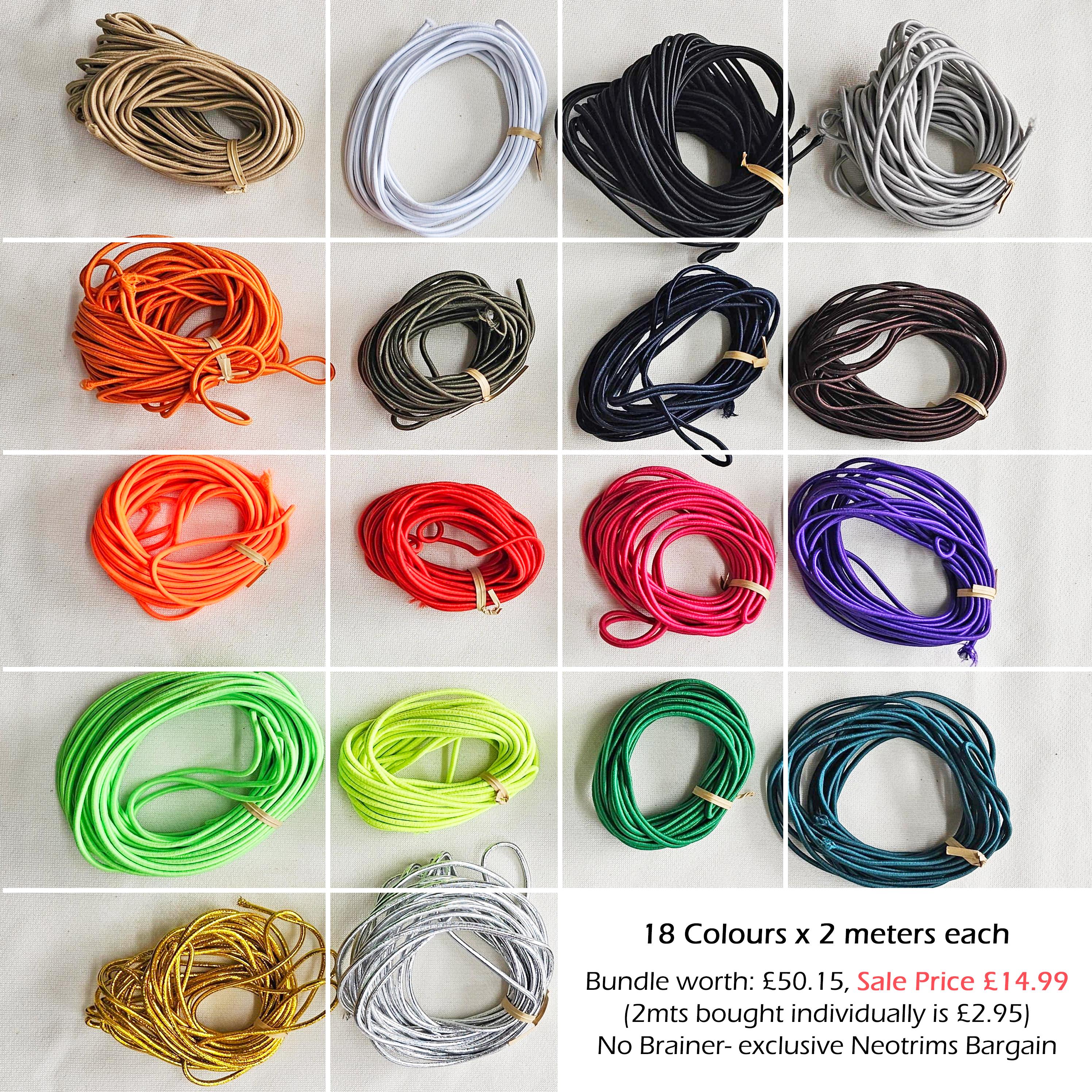 Elastic Bungee Shock Cord Stretch 3mm String 18colors Bundle in 2 5 or 10mt Each. NO Brainer Offer by Neotrims Etsy Ireland