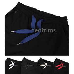 Flat Cotton Drawstring Cord,Hoodie Joggers Drawcord String with Metal Stopper Ends.Herringbone Twill Ribbon 25mm Wide x 120cms Long.Neotrims image 2