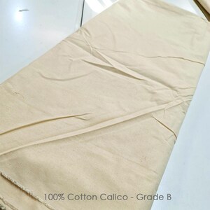 5 Meters Calico Fabric 100% NATURAL Cotton Untreated Chemical Free.60inch,Medium Weight 145gsm Choose Grade A Or Grade B- (Slightly Crease) image 7