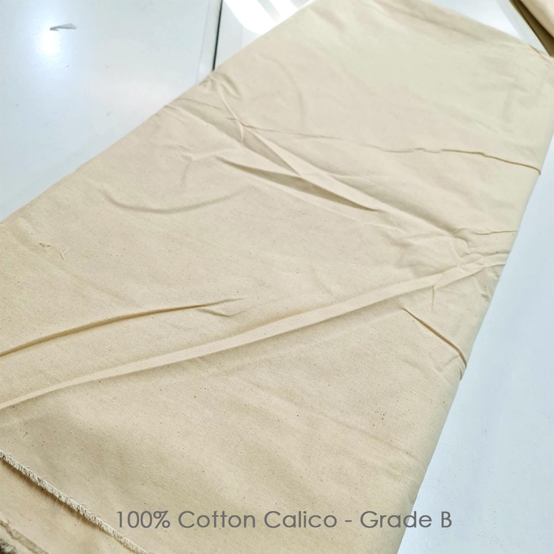 5 Meters Calico Fabric 100% NATURAL Cotton Untreated Chemical Free.60inch,Medium Weight 145gsm Choose Grade A Or Grade B- (Slightly Crease) image 7