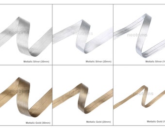 Metallic goud- en zilverkleurige PU-tape van imitatieleer, randen, lint, kinderwagenriem, veganistisch, strips, hoogwaardige stof, naaien