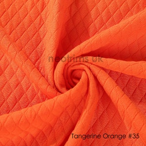 Tangerine Orange, Cotton Feel Diamond Quilt Stoff, Strick Jersey Zweilagig Material, Fotografie Bekleidung, Nähen/Basteln, Neotrims Textilien