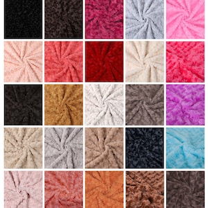 Faux Fur Fabric Rose Swirl Minkee,Imitation Furry Material,Soft Cuddly Insulating.Luxurious Feel - Knitted Back.Home Décor,Crafts. Neotrims