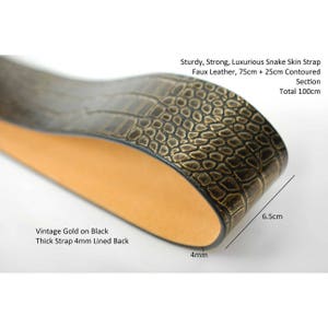 6.5cm Wide Luxurious Faux Leather PU Snake Skin Strap Trimming, Belts, Strap, Quality Fabric & Material, Sewing and Craft, Neotrims Textiles image 2