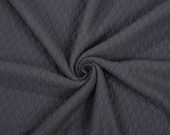 Zwarte Hoddies Joggers Gebreide Jersey Stof Double Layer Knitted.Quilt Stijl Harlequin Diamond Design.Dress Making, Lining.Soft Handle, Neotrims