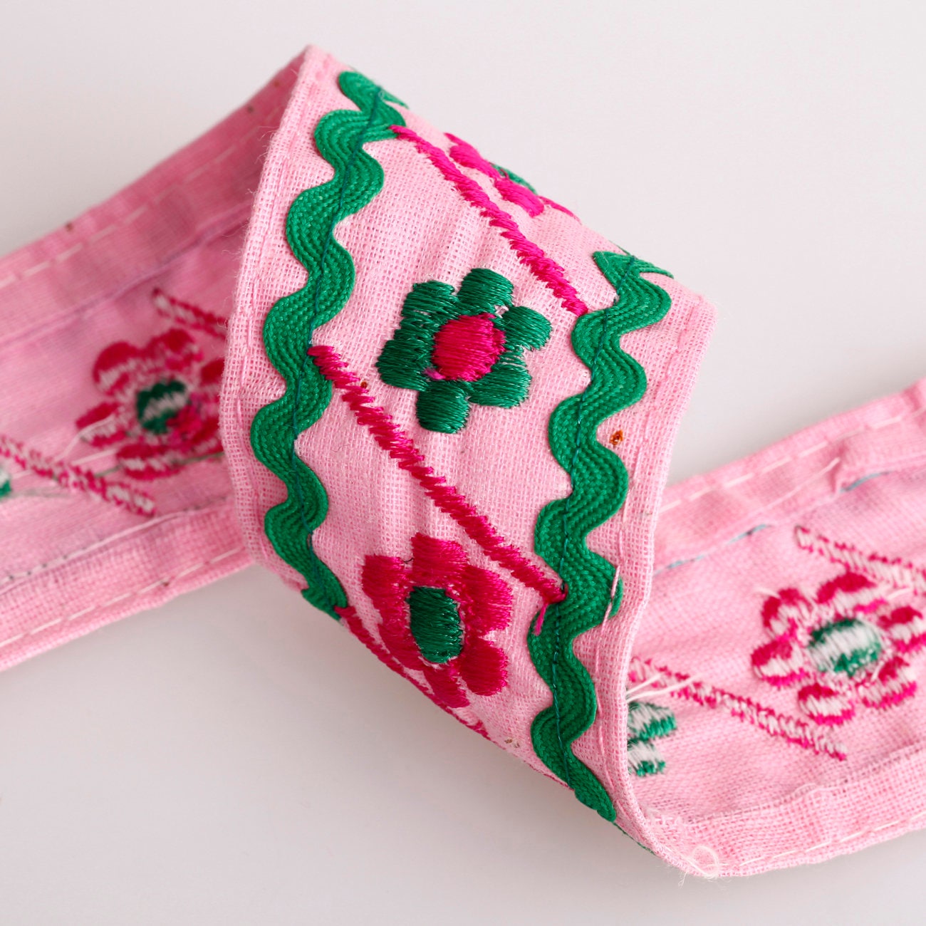 Patchwork Style Embroidery and Rick Rack Ribbon, Trimming Material by ...