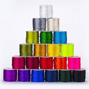 1mm Satin Nylon Cord SOLD by ROLL for Macrame, Beading, Rattail Cord 70  METRES R2 