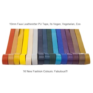 PU Faux Imitat Kunstleder Band, Besatz, Band, 16 Mode Farben, Qualität Stoff & Material, Nähen und Kunsthandwerk, Neotrims Textilien