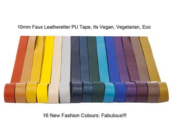 PU Faux Imitation Leatherette Tape, Trimming, Ribbon, 16 Fashion Colours, Quality Fabric & Material, Sewing and Crafts, Neotrims Textiles