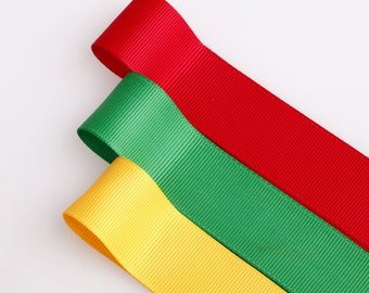 Bright Jamaican Ribbon, Grosgrain, Rasta Colours, Costume, Trimming, Edging, Quality Fabric & Material, Sewing and Crafts, Neotrims Textiles