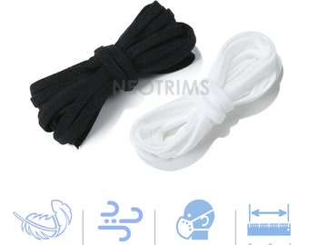 Elastic String Cord Twine Rope,Super Soft,Flat 5mm & 6mm;3mm Round. Dress Making Sewing Crafts,Hats Baby Clothes,Maternity Wear,Neotrims