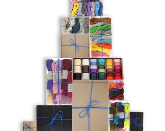 Ribbons, Trimmings & Barley Twist Waxed,Cords Combo Gift Box Neotrims Christmas