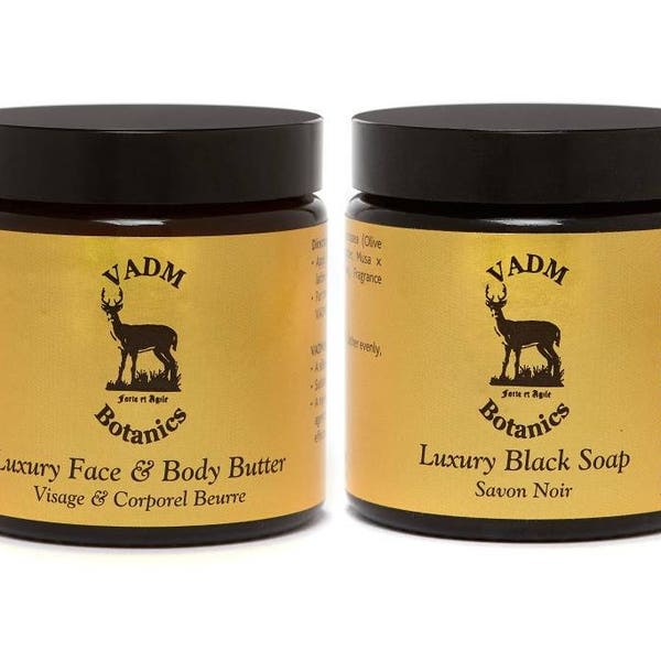 Black Soap Set - VADM Botanics Luxury Black Soap & Body Butter Set