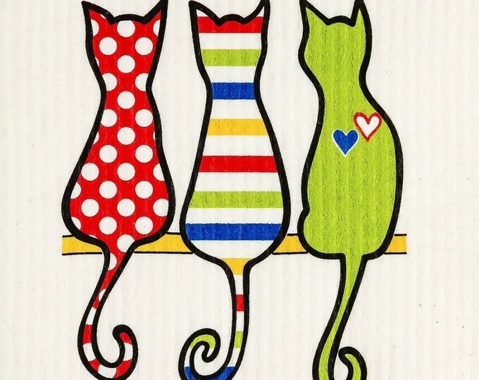 Cat Lovers - Swedish Cloth, Sponge, Ecofriendly Dishcloth, Reusable Paper Towel