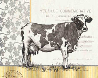 Canvas Print - "Vintage Cow"