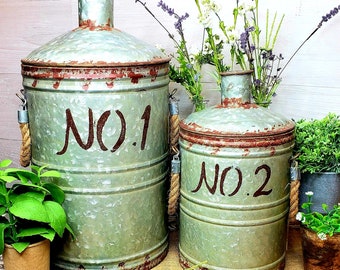 Metal Jugs Set of 2