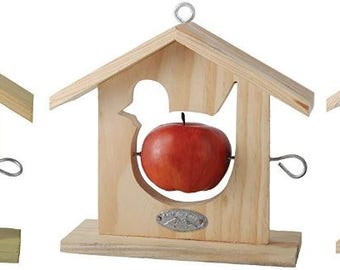 Apple House Feeders, Bird feeder, Outdoor Feeder, Wood Bird Feeder, Fruit Bird Feeder