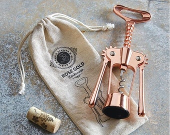 Rose Gold Corkscrew Wine Bottle Opener