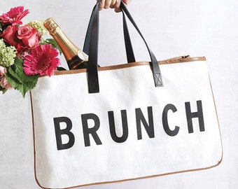 Brunch - Canvas Tote Bag, Travel Tote, Weekender Bag, On The Go Tote, Carry-On Bag, Shoulder Bag